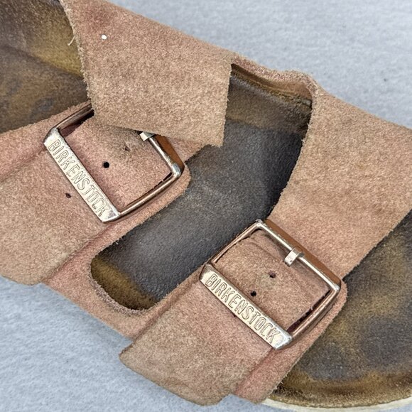 Birkenstock Arizona Suede Leather Pink Sandals EU 39 US 8 8.5 Women Rose Gold - Picture 8 of 15